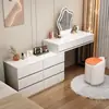 Estilo Crema Moderno Simple Hogar Apartamento Pequeño Tocador Multifuncional Red Social Espejo Nube Tocador con Luz LED