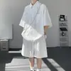 Conjunto de Moda Masculino Cor Sólida com Sensação de Gelo de Verão Lobo do Território do Norte, Marca Moderna Versátil Estilo Cool Conjunto Completo, Conjunto Curto Casual Simples de Alta Qualidade