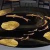 Estilo de luxo leve tapete redondo doméstico sala de estar sentar e deitar antiderrapante resistente a manchas tapete de chão quarto fresco tapete de veludo cristal