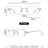 Nuevo Estilo Puro y Deseable para Mujer Gama Alta Intelectual Artístico Marco Estrecho Marco Grande Sin Montura Titanio Armazones para Gafas Fabricante de Danyang Venta al por Mayor Moderno