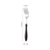 Cuchillo, Tenedor y Cuchara de Acero Inoxidable 304 con Mango de Madera, Set de Vajilla de Madera de Ala de Pollo Japonés, Cuchillo y Tenedor de Acero para Filete Occidentales, Cuchara de Postre de Madera Maciza