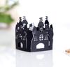 Abóbora de Halloween bruxa gato castelo laser abajur vazado capa de lâmpada rosa renda de papel luz de vela LED em estoque