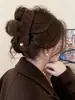 Presilha de Garra de Pelúcia em Formato de Coração, Estilo Preguiçoso, Grampo de Cabelo de Luxo para Mulheres, Presilha de Tubarão para a Parte de Trás da Cabeça, Grande Acessório de Cabelo para Cabelos Grossos