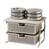 Caja de almacenamiento para snacks, organizador de escritorio tipo cajón, mueble lateral para mesa de comedor, armario de almacenamiento para bolsitas de té, hojas de té y artículos varios, mueble de almacenamiento para mesa de centro