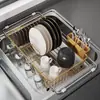 Amazon Estante Escurridor de Platos para Fregadero Retráctil Almacenamiento de Tazas Palillos Tenedores Estante para Platos de Encimera de Cocina
