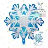 Balões de Filme de Alumínio de Natal Transfronteiriços Mecrla Flocos de Neve Transparentes Iridescentes Biscoito de Gengibre Festa de Véspera de Natal Decoração de Ano Novo