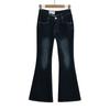 AY540-1-24 otoño nuevo estilo americano chica popular sexy cintura baja V cintura forro polar ajustados acampanados jeans