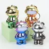 Chaveiro Criativo de Panda Feminino Desenho Animado Fofo Brinquedo Luminoso Casal Pingente de Chaveiro de Mochila Escolar Pingente Masculino para Pendurar