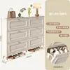 Gabinete para zapatos ultra delgado estilo crema con puerta abatible para entrada del hogar, popular gabinete pequeño para recibidor, zapatero económico que ahorra espacio