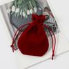 Bolsa Mini de Terciopelo Creativa con Forma de Semicírculo y Cordón para Tapones para los Oídos, Aretes, Anillos, Pulseras, Gadgets Pequeños y Joyería