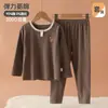 Conjunto de ropa de otoño de algodón puro Clase A para niños, ropa interior sin costuras para niños, pantalones largos de manga larga, pijama para casa para niños pequeños