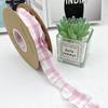 Cinta de Plaid de Burbujas Arrugadas de 4 cm Accesorios para el Cabello Flor Empaque de Regalo Sombrero de Paja Cinta a Cuadros con Borde Ondulado y Lazo