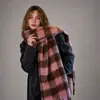 Bufanda de Cuadros Imitación Cachemir Melard Estilo Nuevo Otoño e Invierno para Mujer, Chal Versátil de Gama Alta para Invierno, Bufanda Gruesa Cálida para el Cuello