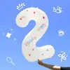 Mayorista Fabricante Película de Aluminio Blanca Globo Número de Cumpleaños Bola Ondulada Pegatina Colorida Pegatina Decoración Fiesta Feliz Cumpleaños