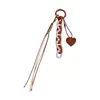 Lanyard de Cadena Acrílica Estilo Ins con Forma de Corazón Cuerda Trenzada Hecha a Mano Colgante para Estuche Protector de AirPods Llavero de Bolsa