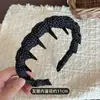 Diadema de lunares estilo coreano para mujer, con un diseño de corona alta, que irradia un ambiente sofisticado y a la moda. Esta diadema está diseñada específicamente para lavarse la cara e incluye dientes para un ajuste seguro y antideslizante.