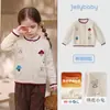 Suéter para Niña Jellybaby 2026 Nuevo Estilo Ropa Exterior Infantil Estilo Francés Ropa de Otoño para Bebé Cardigan Superior Infantil