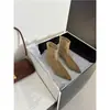 Botines ajustados de gamuza con punta y tacón alto para mujer, nuevos botines sencillos primavera y otoño 2026, botines marrones de estilo francés