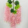 Flores de Glicínia Simuladas, Flores de Glicínia Densas, Folhas Artificiais, Cipós de Plástico, Plantas de Interior, Cipós de Árvore para Decoração de Teto, Plantas Verdes