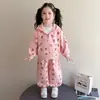 Conjunto de Duas Peças com Capuz Estampado de Desenho Animado da Moda 2026 para Meninas de Bebê - Roupa de Primavera e Outono