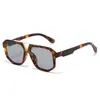 2026 Nuevo Estilo Puente Doble Piloto Gafas de Sol de Moda Europeas y Americanas Sencillas Poligonales Montura de PC Gafas de Sol para Mujer