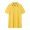 Playeras tipo Polo de Seda de Morera Personalizadas, Uniformes de Trabajo con Impresión de Logo, Cuellos Bloqueados por Color, Camisas Publicitarias de Manga Corta, Ropa de Trabajo Corporativa