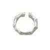 Anillo coreano de plata brillante, joyería de plata esterlina S925, anillo abierto cepillado, nicho, estilo combinado de alta gama, de alta gama y versátil.