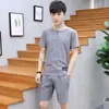 Conjunto de Shorts de Manga Corta para Hombre Lobo del Norte de China Verano, Conjunto de Dos Piezas Camiseta Casual Tendencia Elegante Estilo Chino