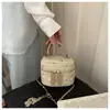 Bolso Floral para Mujer 2026 Nuevo Estilo Bolso Cruzado con Cadena Bolso Pequeño Cilíndrico Retro Francés Bolso de Hombro Versátil para Primavera y Verano