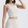 Sujetador Deportivo Ajustado Cuello Redondo Corto Sin Costuras Una Taza Chaleco de Fitness con Almohadilla en el Pecho Taza Fija Ropa de Yoga para Mujer