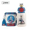 Taza Oso Niños Taza Térmica Bebé Taza de Agua Taza con Popote Guardería Doble Uso Boca Abierta Sonriente Escuela Primaria Botella para Beber Caja de Regalo
