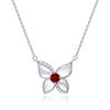 Collar de Plata Esterlina S925 Mariposa Nácar Blanco Piedra Natural Color Libre Lujo Ligero Simple Moda Cadena Clavícula Spice Girls Combinable