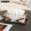 Caja de pañuelos creativa de lujo ligero, caja de almacenamiento de servilletas con resorte de alto valor, sala de estar, dormitorio, restaurante, hogar, comedor, servilletero