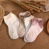 Ins Calcetines de Malla para Niños con Lazo de Encaje Estilo Europeo y Americano para Bebé, Transpirables de Verano, Cortos