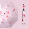 Guarda-chuva portátil com cabo em anel, esquema de cores macaron, design artístico de rosquinha, dupla finalidade para sol e chuva, disponível para atacado