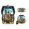Nueva Mochila Escolar de Splatoon 3 Mochila de Poliéster Mochila para Niños Bolso de Hombro Estuche para Lápices Juego de Tres Piezas