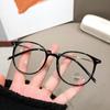 Gafas Marrón Frío Anti Luz Azul Xiaohongshu para Mujer con Miopía Se Pueden Equipar con Montura Ovalada Lisa con Receta Estilo K