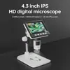 Microscópio Eletrônico 1080P HD com Tela de 4,3 Polegadas, Microscópio Digital 1000X, Microscópio de Mesa para Manutenção Industrial