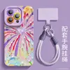 Adecuado para funda de teléfono móvil Apple 16Promax Fuegos Artificiales Mariposa Iphone15 Silicona Líquida 14Pro Pintura al Óleo Creativa 1