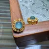 Novo Jade Azul Natural Água Jade Mok Jade Padrão Vazado Acessórios Caixa Mágica Prata S925 Acessórios DIY Feitos à Mão