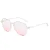 Gafas de colorete estilo deseo puro para mujer Gafas de sol degradadas de celebridad de internet Gafas color rosa atardecer Mismo estilo de TikTok Montura negra Artefacto para cara sin maquillaje