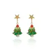 Pendientes Navideños Atmosféricos Diseño de Nicho Hechos a Mano con Perlas y Cuentas Pendientes de Árbol de Navidad Pendientes Simples Versátiles Lindos