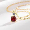 Europeo y Americano Transfronterizo Más Vendido Nuevo Estilo Piedra Preciosa de Color Colgante Redondo para Mujer Moda Simple Versátil Collar Fábrica al por Mayor
