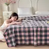 Manta de gasa de algodón puro estilo vintage, manta de toalla 100% algodón, manta para sofá, manta para siesta en la oficina, manta para aire acondicionado