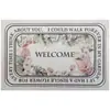 Felpudo de Entrada para Puerta con Flores Pintadas a Mano Estilo Americano Alfombra Semicircular de Celebridad de Internet Felpudo Espesado Antideslizante de PVC Felpudo de Piso Circular de Seda Floral