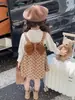 Nuevo Traje de Vestido de Manga Larga de Princesa a la Moda para Niñas de Primavera y Otoño Falda de Otoño a la Moda para Bebé Niña Tendencia