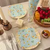 Papel de pañuelo con estampado de dopamina, papel de servilleta con estampado de margarita azul, toallas de papel decorativas desechables para fiestas de restaurante