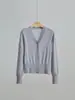 Nuevo Cárdigan de Punto de Manga Larga con Cuello en V para Mujer para Principios de Otoño 2026, 100% Lana de Oveja, Color Sólido, Para Vestir en Capas, Top Adelgazante