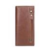 Billetera Vintage de Piel de Vaca de Capa Superior para Hombre, Cuero Genuino, Tarjetero, Antirrobo RFID, Cepillo, Larga, Multitarjeta, Multifunción, Tarjetero
