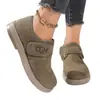 Zapatos de Algodón Personalizados para Mujer, Botas de Nieve Forradas de Felpa para Invierno, Zapatos Casuales de Tacón Bajo con Punta Redonda, Botas Cortas Transfronterizas, Zapatos a Prueba de Frío y Cálidos para Mujer